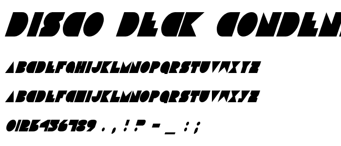 Disco Deck Condensed Italic font